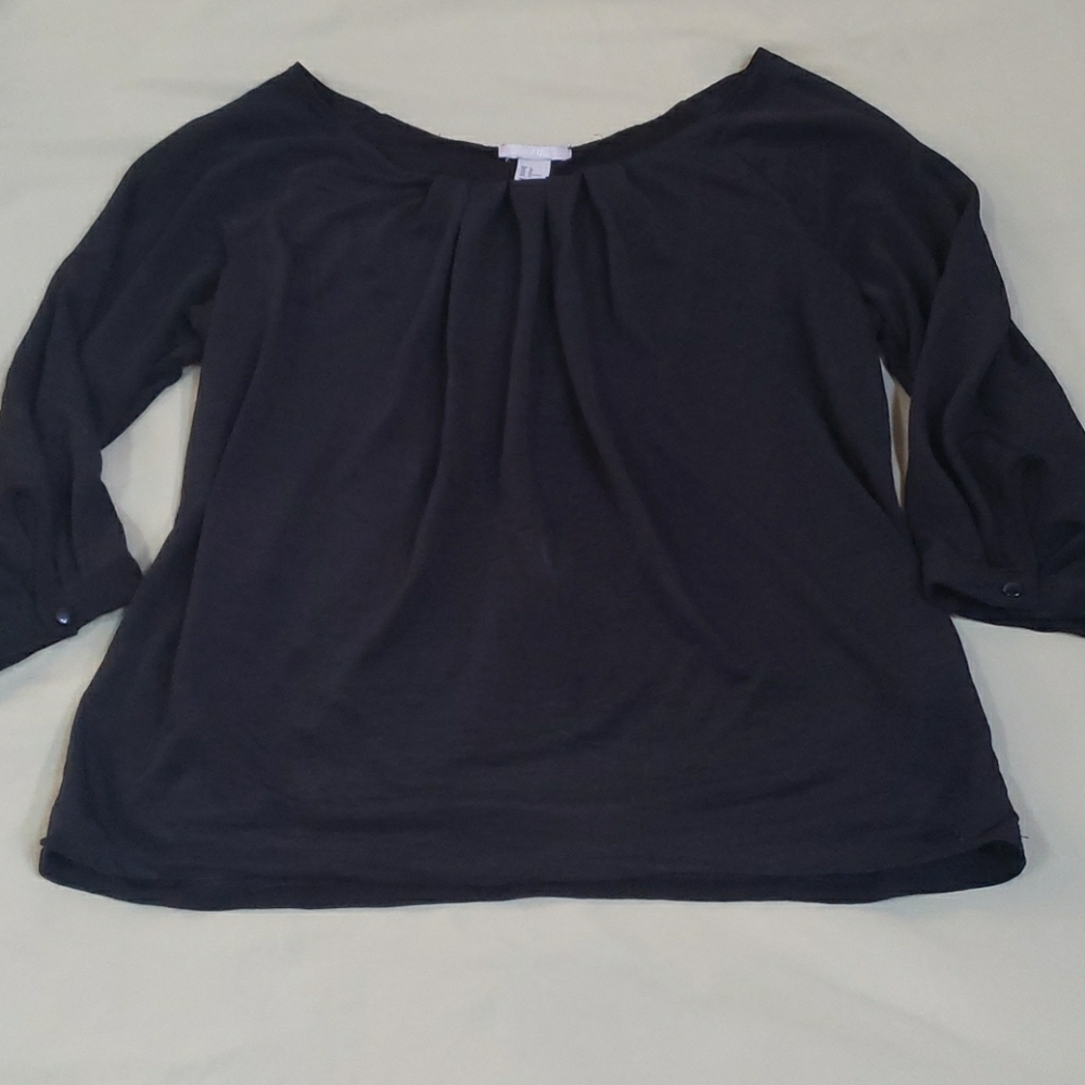 Pleated Black Top